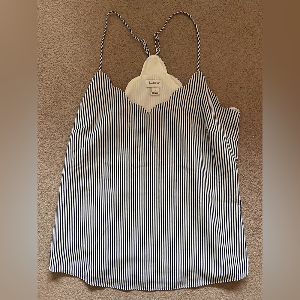 Scalloped J Crew Striped Cami